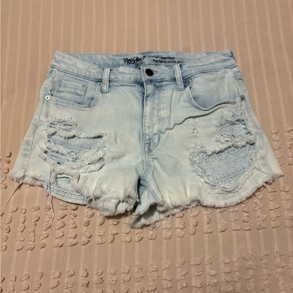 Mossimo Supply Co Blue Distressed Jean Shorts